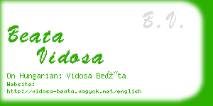 beata vidosa business card